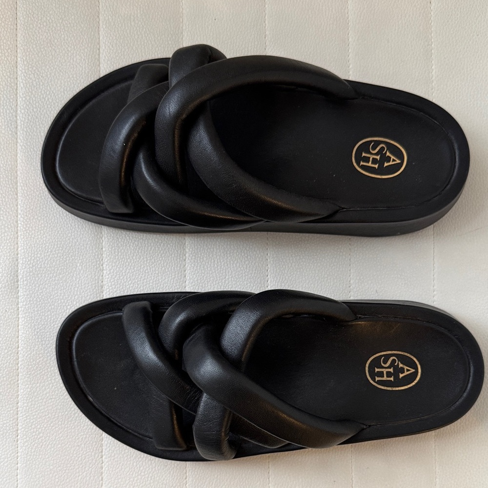 Ash Kids Black Braided Slide Sandals